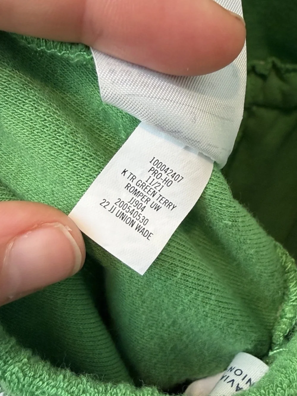 Janie And Jack x Kaavia James Union-Wade Green Halter Terry Romper Size 3